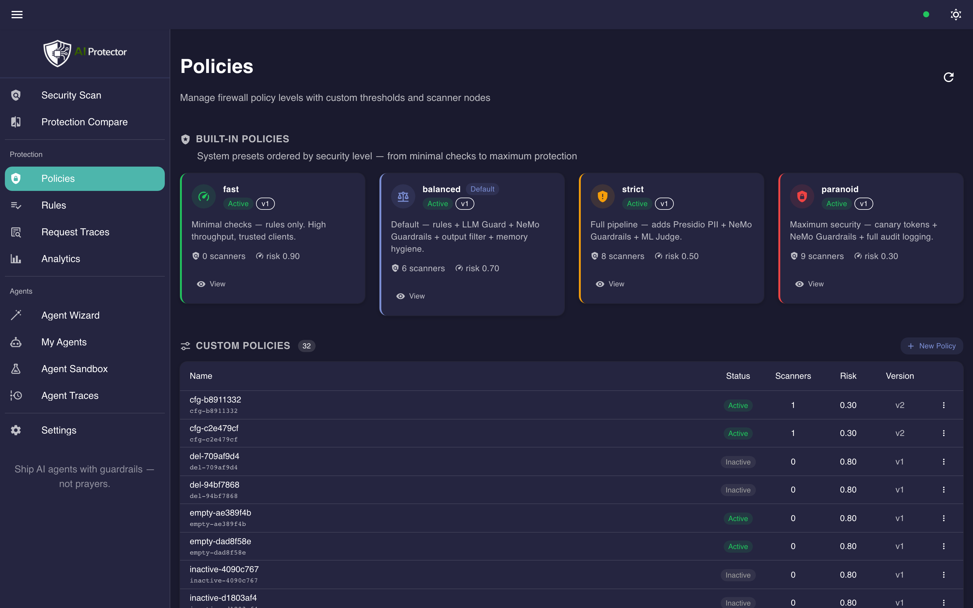 Your own security policies
